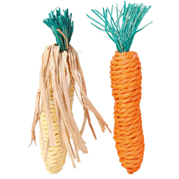 Trixie Stroh Spielzeug Juguete de paja para roer Zanahoria y maiz 15cm